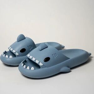 The Cloudies - Baby Blue Shark Slides - Size 7.5